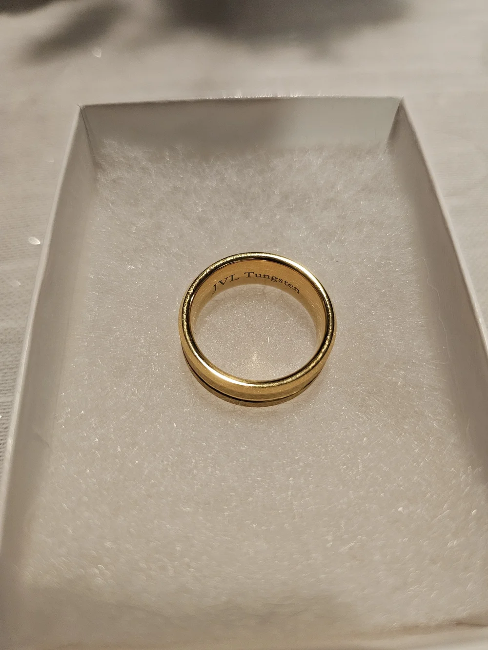 Men's Gold-Tone Band Ring - Tungsten (Size 9)